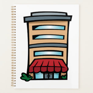 Agenda Fachada de tienda y edificio de oficinas