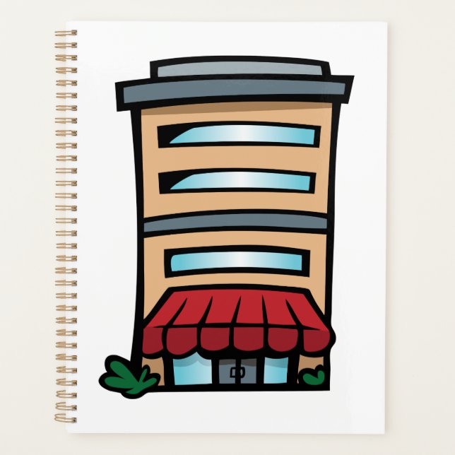Agenda Fachada de tienda y edificio de oficinas (Anverso)