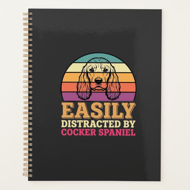 Agenda Fácilmente Distraído Por Cocker Spaniel Perro Retr (Anverso)