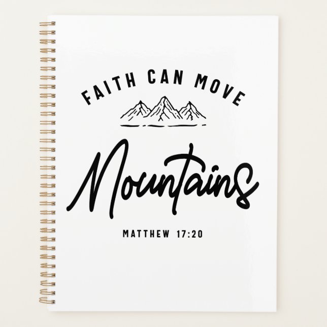 Agenda Faith Mueve Montañas Matthew 17:20 Christian (Anverso)