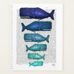 Agenda Familia ballena azul<br><div class="desc">Familia ballena azul de Fab Funky. Presenta ballenas de diferentes tamaños y colores con una página de libro para un fondo.|191846D</div>