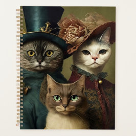 Agenda Familia de gatos caprichosos con ropa de abrigo