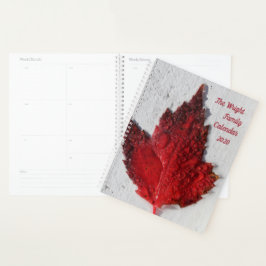 Agenda Familia de hojas rojas otoñales