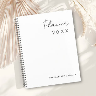 Agenda Familia de Meses Mínimo Simple de Escritura de Gui