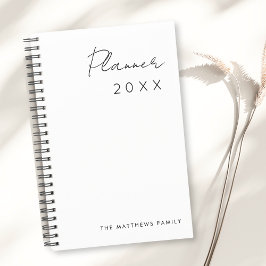 Agenda Familia de Meses Mínimo Simple de Escritura de Gui