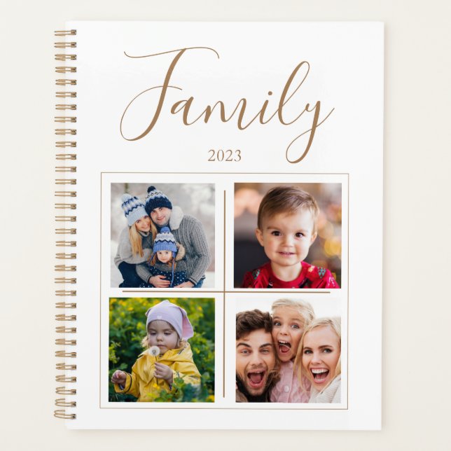 Agenda Familia Foto 4 Collage Personalizada (Anverso)