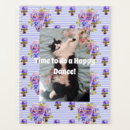 Agenda Famoso gato Tuxedo Cuto Floral Feliz baile