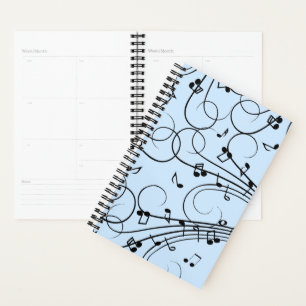 Agenda Fancy Music Notes Blue