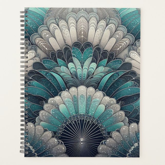 Agenda Fans de Art Nouveau Blue and Silver (Anverso)