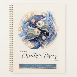 Agenda Fantasía Celeste Símbolo zodiaco Pisces Cumpleaños