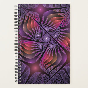 Agenda Fantasía colorida Resumen Trippy Purple Fractal