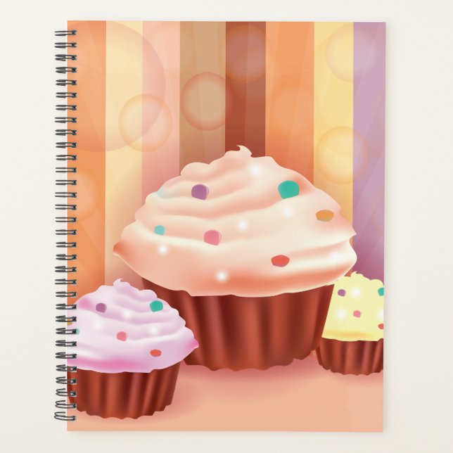 Agenda Fantasía de Cupcake Dulces Coloridos  (Anverso)