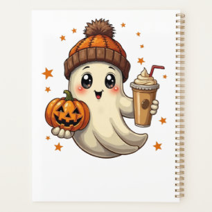 Agenda Fantasma con calabaza y café planner Halloween