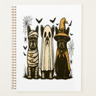Agenda Fantasma de Halloween Retro Bulldog Francés Gótico