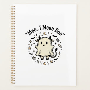 Agenda Fantasma de vaca linda diseño vintage de Halloween