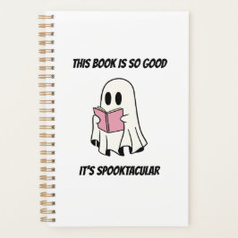 Agenda Fantasma leyendo un libro gráfico de Halloween