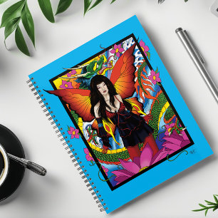 Agenda Fantástico Dragón Hada Gótico Místico Azul