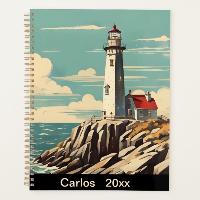 Agenda Faro de póster de época (Anverso)