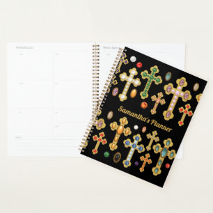 Agenda Faux Birthstone cruza y suelta joyas en negro