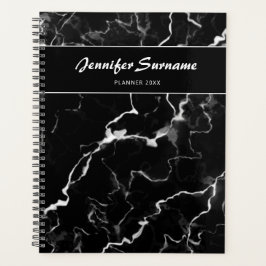 Agenda Faux Black Marble Texble Look With Personalizado T