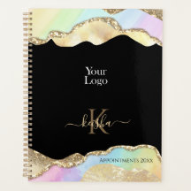 Faux Gold Purpurina y Pastel Waves Libro de citas