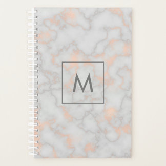 Agenda Faux Marble and Rosa Gold Textura Monogramada