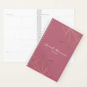 Agenda Faux rosa oro elegante moderno geométrico minimal