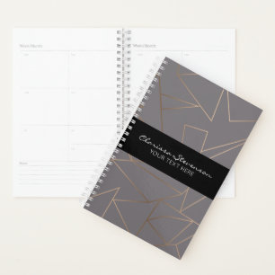 Agenda Faux rosa oro elegante moderno geométrico minimal