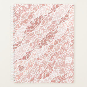 Agenda Faux White Lace Fishnet Planner Gift