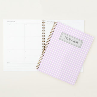 Agenda Faye y Lauren Pastel Purple Gingham Planner
