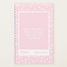 Fearless Pastel Pink Floral Encouraging Quote