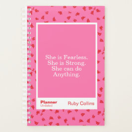 Agenda Fearless Pink Floral Inspirational Quote