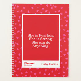Agenda Fearless Red Floral Motivational Quote