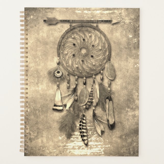 Agenda Feathers Dreamcatcher | Estilo Boho Grunge (Anverso)