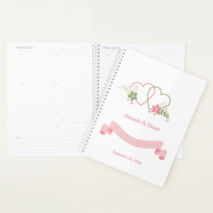 Agenda Fecha Boda personalizada de dos corazones