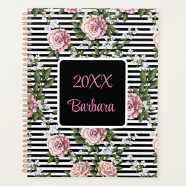 Agenda Fecha de personalización de rosas rosadas anuales