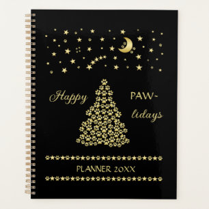 Agenda Felices Pawlidays, árbol de navidad Gold brillante