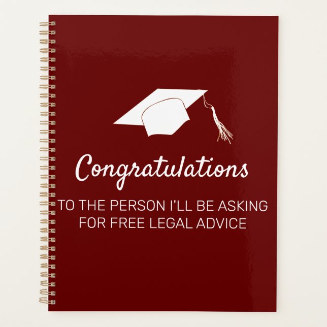 Agenda Felicidades por graduarse de la Facultad de Derech (Anverso)