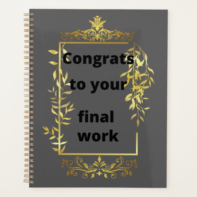 Agenda Felicitaciones a su trabajo final (Anverso)