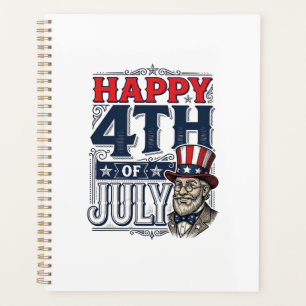 Agenda Feliz 4 de julio Diseño de camiseta patriótica vin