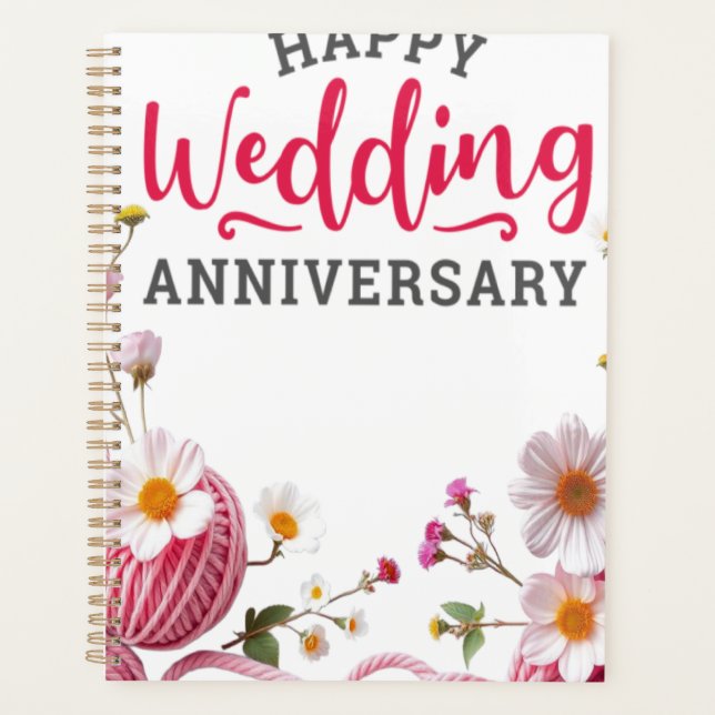 Agenda Feliz aniversario de bodas  (Anverso)