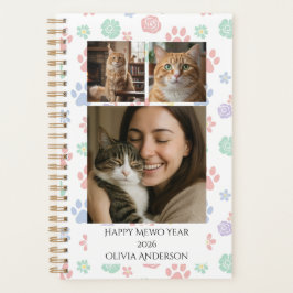 Agenda Feliz Año Meow 2026 Foto Personalizada Amante de M