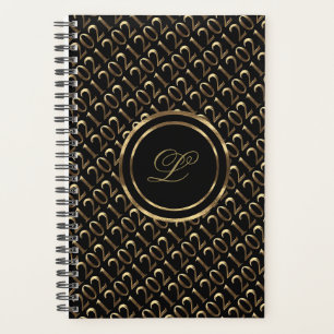 Agenda Feliz Año Nuevo 2021 con elegancia en negro y oro