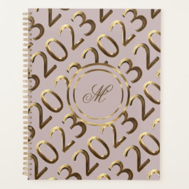 Agenda Feliz Año Nuevo 2023 Elegante Faux Rosa Gold