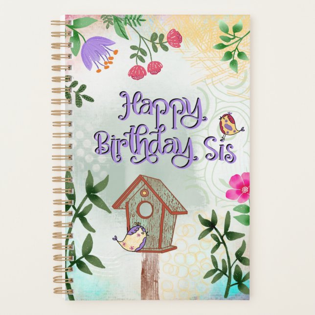 Agenda Feliz Cumpleaños Hermana (Anverso)