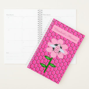 Agenda Feliz Día de la Abeja Chica Pink Birthday Bumblebe