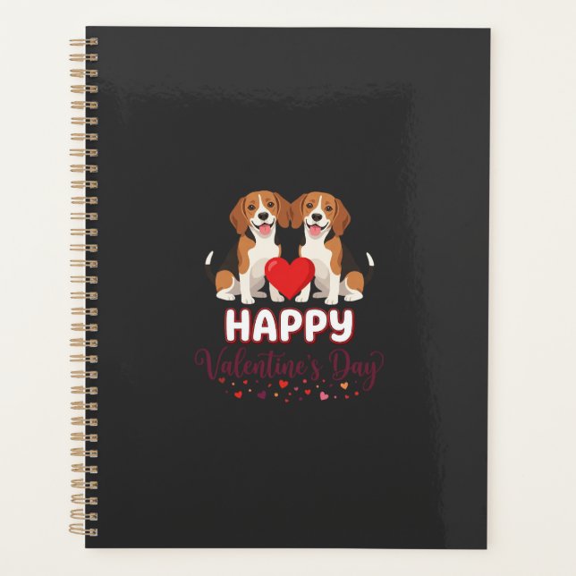 Agenda Feliz día de San Valentín pareja de Beagle (Anverso)