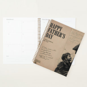 Agenda Feliz Día del Padre Carta Vintage y Abuelo