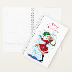 Agenda Feliz hombre de nieve y Chica Fiesta de Navidades