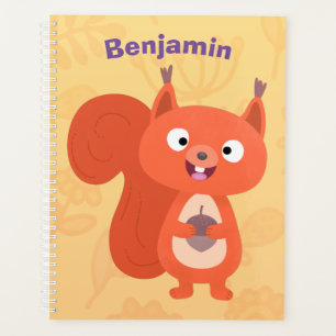 Agenda Feliz ilustracion de personalizado de ardilla roja